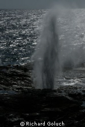 Blow hole ,coast of Kauai. by Richard Goluch 